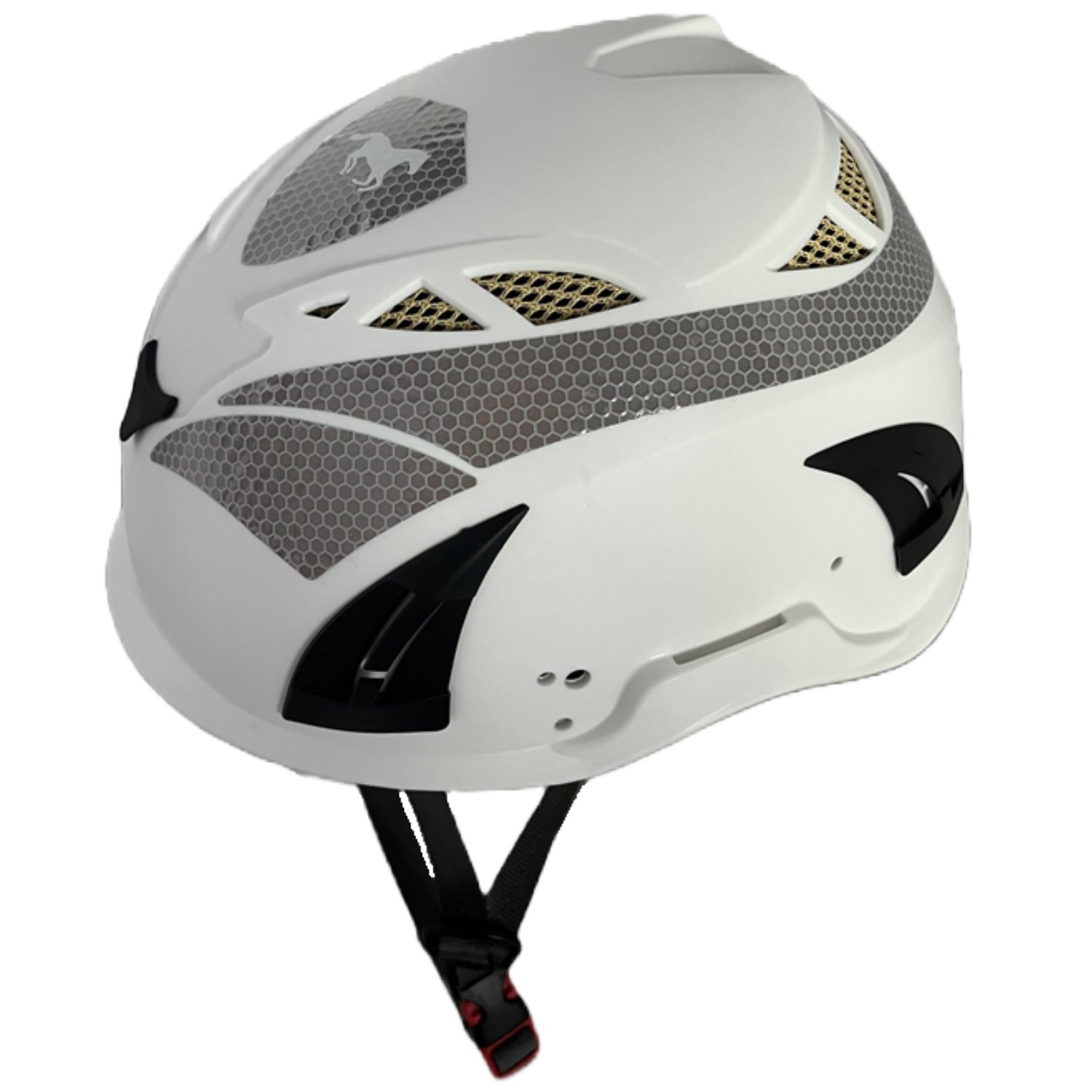 Mustang Wear Vented Safety Helmet with Reflective-White Ctn 12