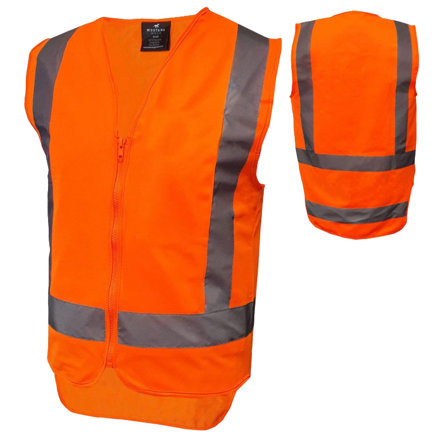 Mustang Wear Hi Vis TTMC-W17 H-Pattern Sleeveless Zip Safety Vest