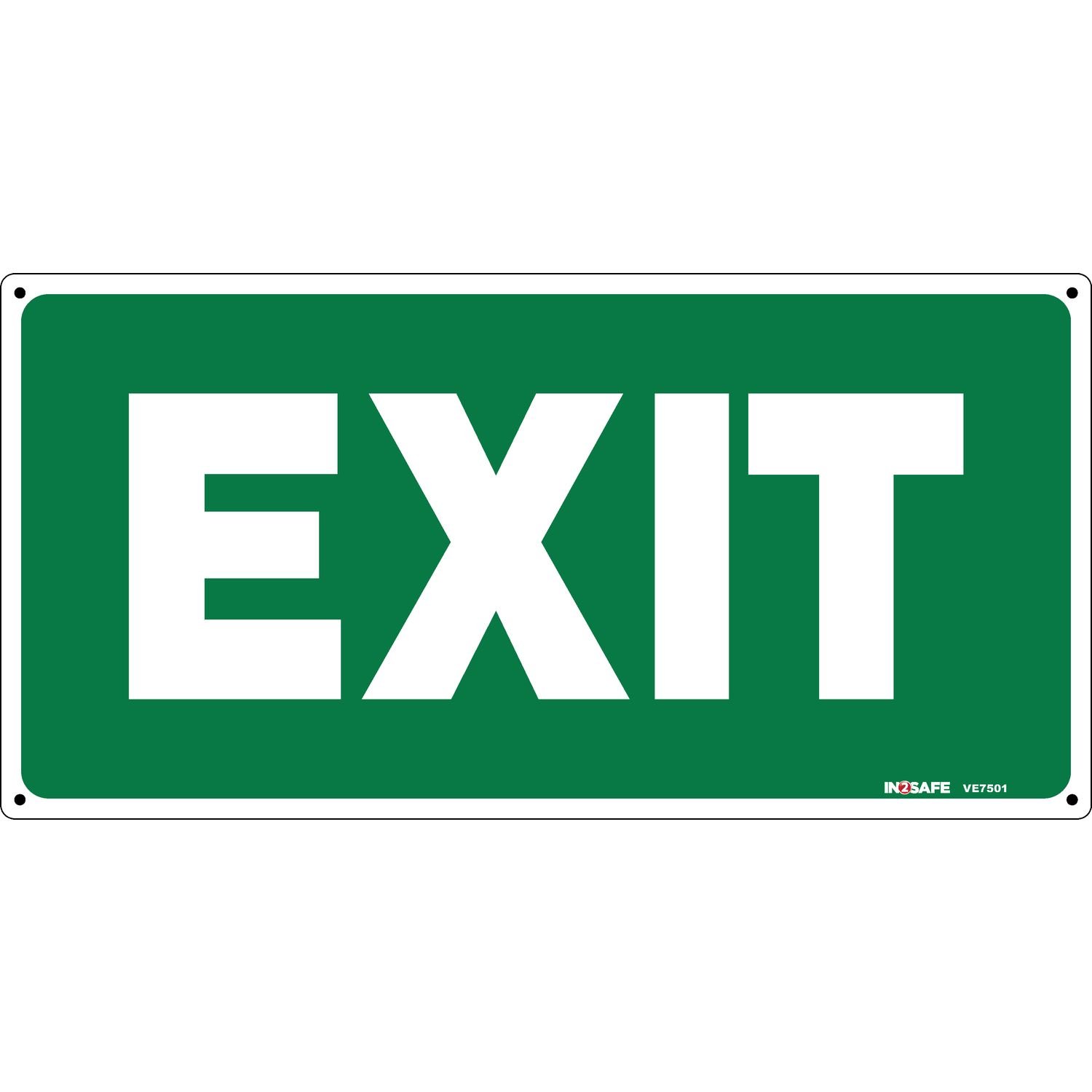 EXIT Sign Green With White Letters