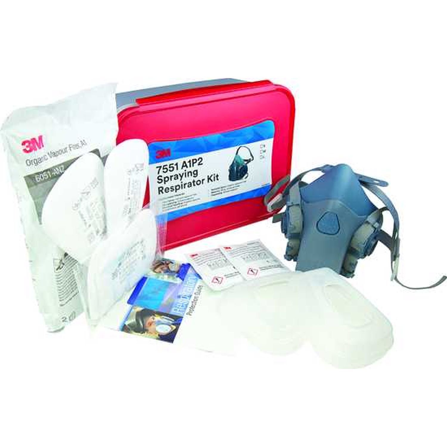 3M 7551 Silicone Mask Spraying Respirator Kit A1P2 Large