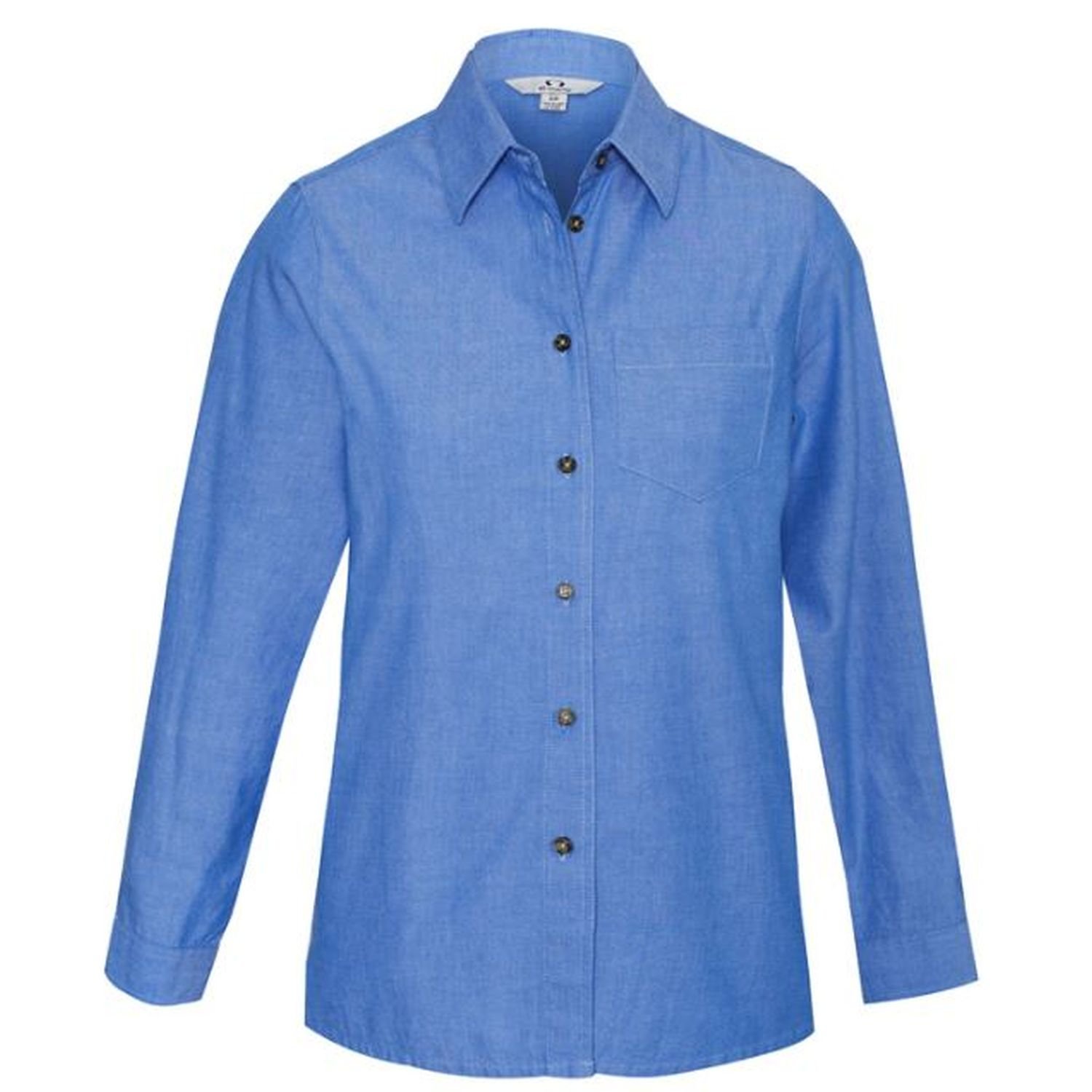 Ladies Long Sleeve Chambray 100% Cotton Shirt