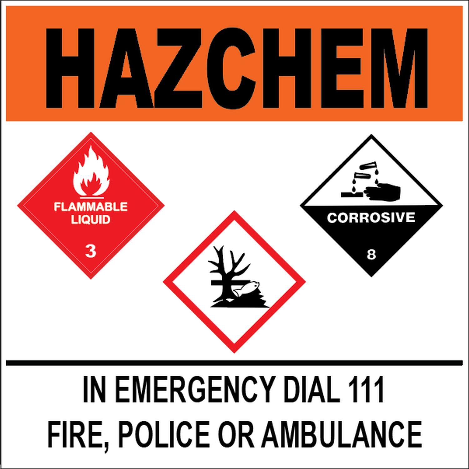 HAZCHEM 3 Symbol DG Shed Sign