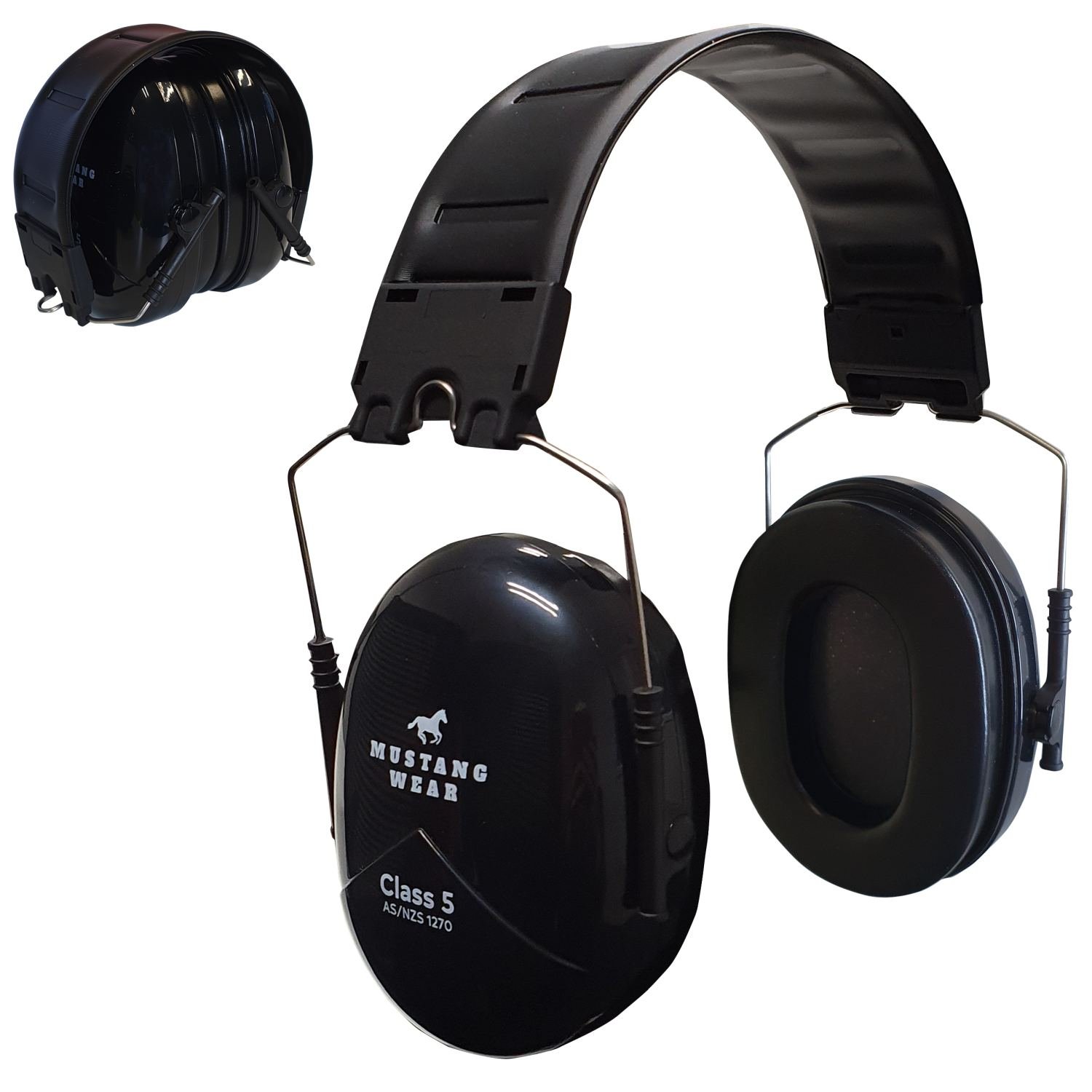 Mustang Wear Class 5 Low Profile Folding Headband Earmuff