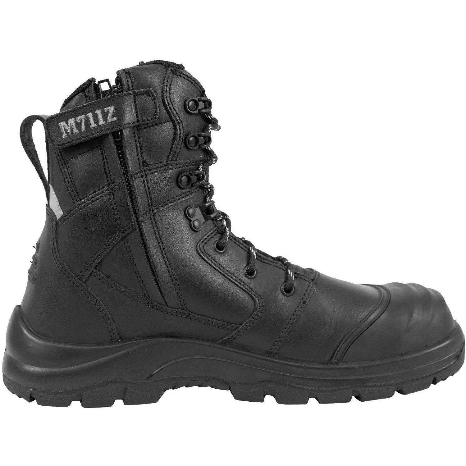 Mustang Wear 711Z Nitrile Sole 300°C Lace Up Zip Safety Boot with Scuff Cap