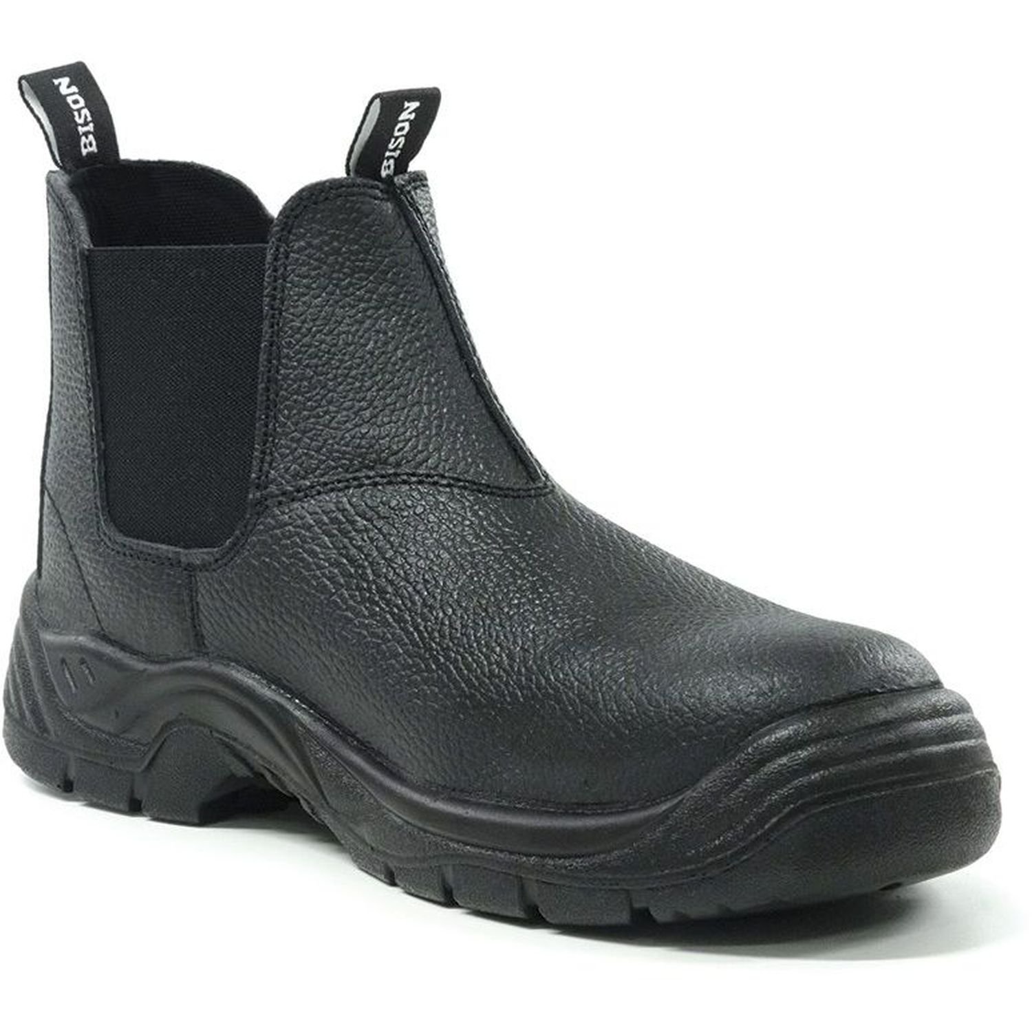 Bison Trade Steel Toe Slip On Safety Boot Black