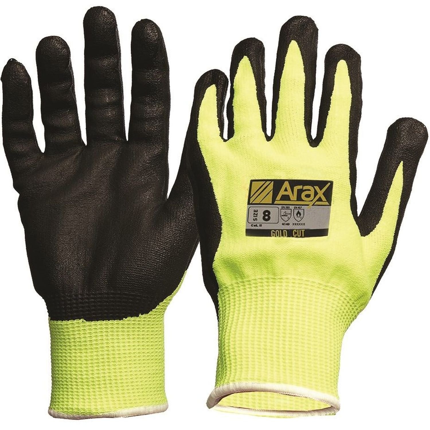 Arax Gold Nitrile Foam Dip Cut 5 Glove