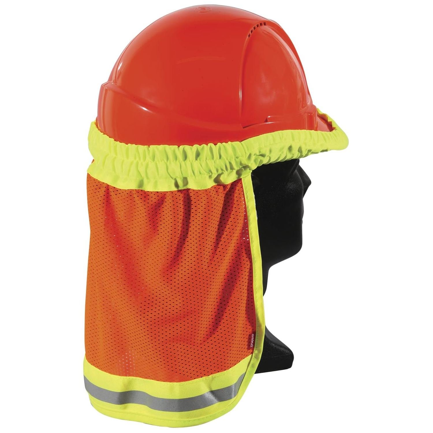 Hard Hat Neck Flap Elastic Sun Shield Fluoro Orange