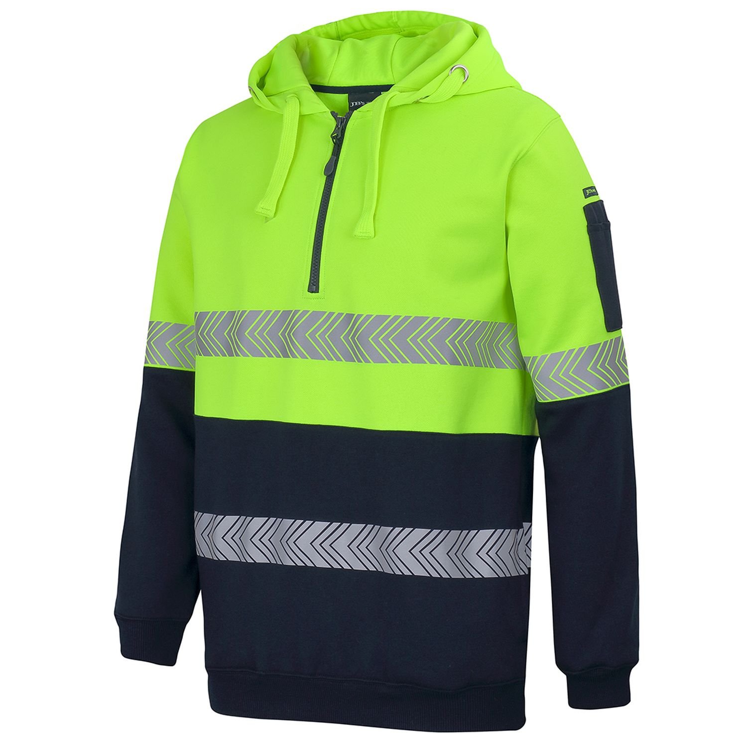 Hi Vis Day/Night 1/2 Zip Segmented Tape Hoodie 280gsm