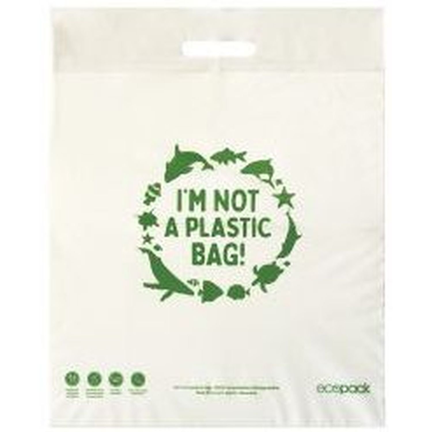 Compostable Retail Bags Punched Handle Medium 400x490mm Ctn 250