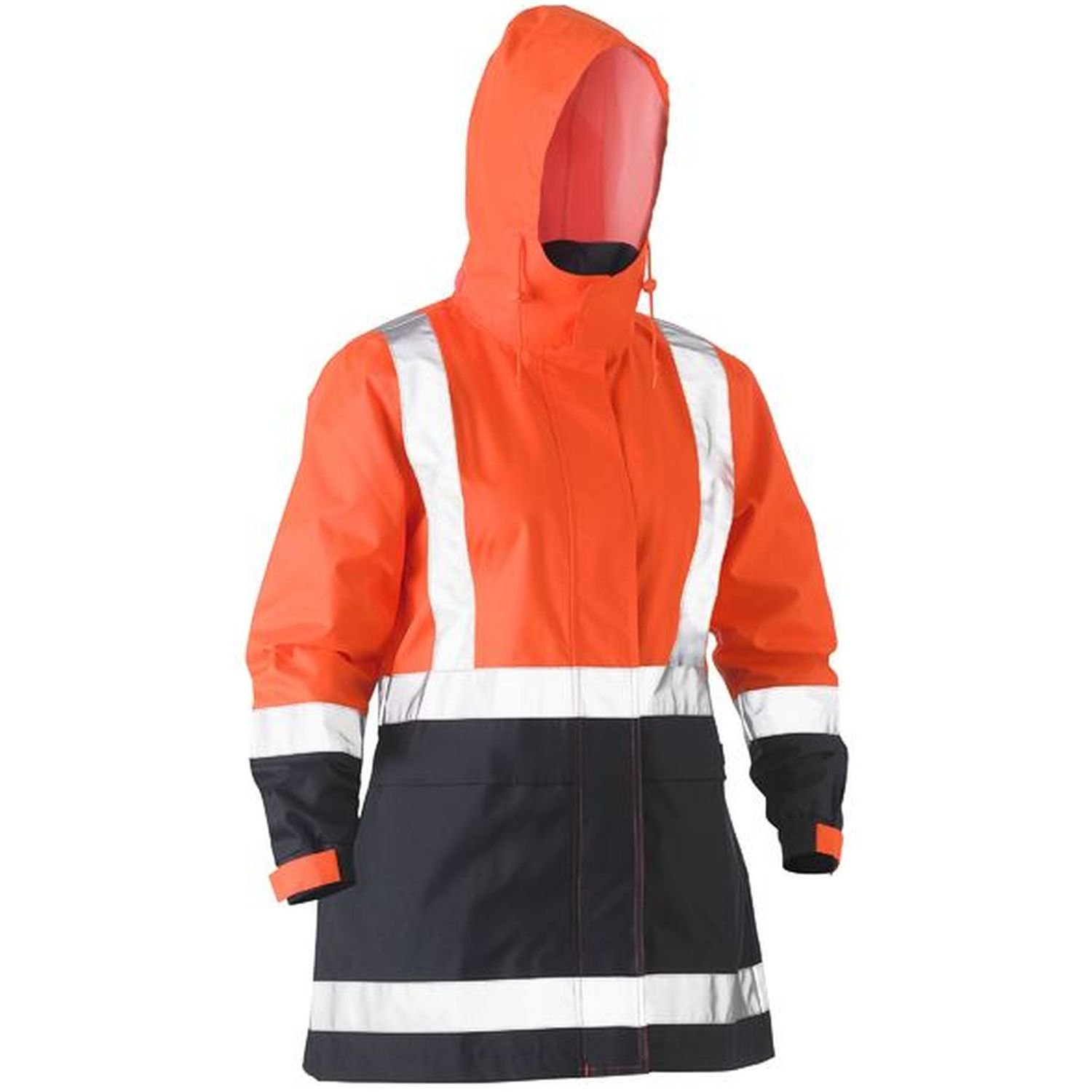 Bisley Womens Hi Vis Day/Night Mesh Lined Rain Jacket 20,000mm