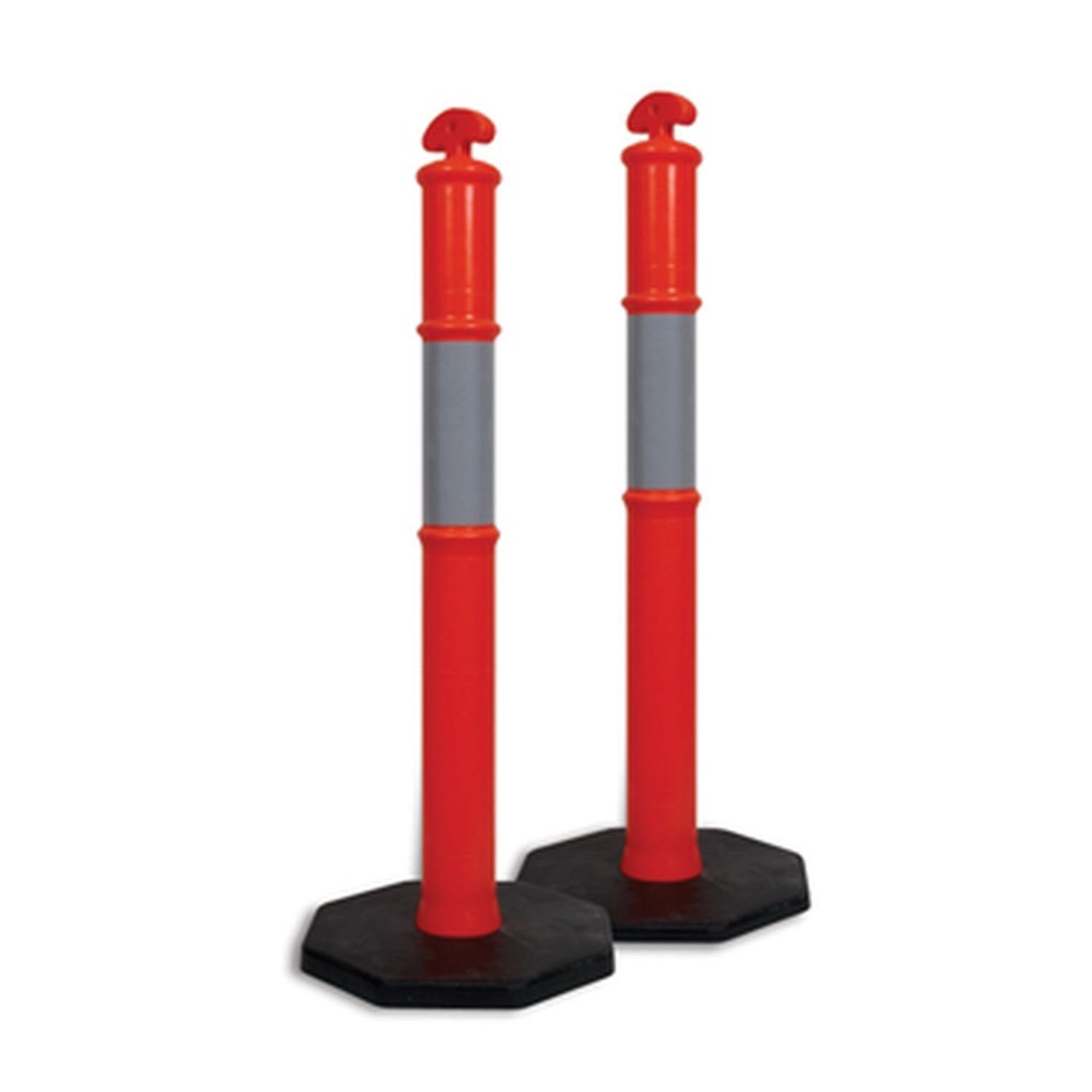 Orange Hi Vis Bollard with Reflective Band