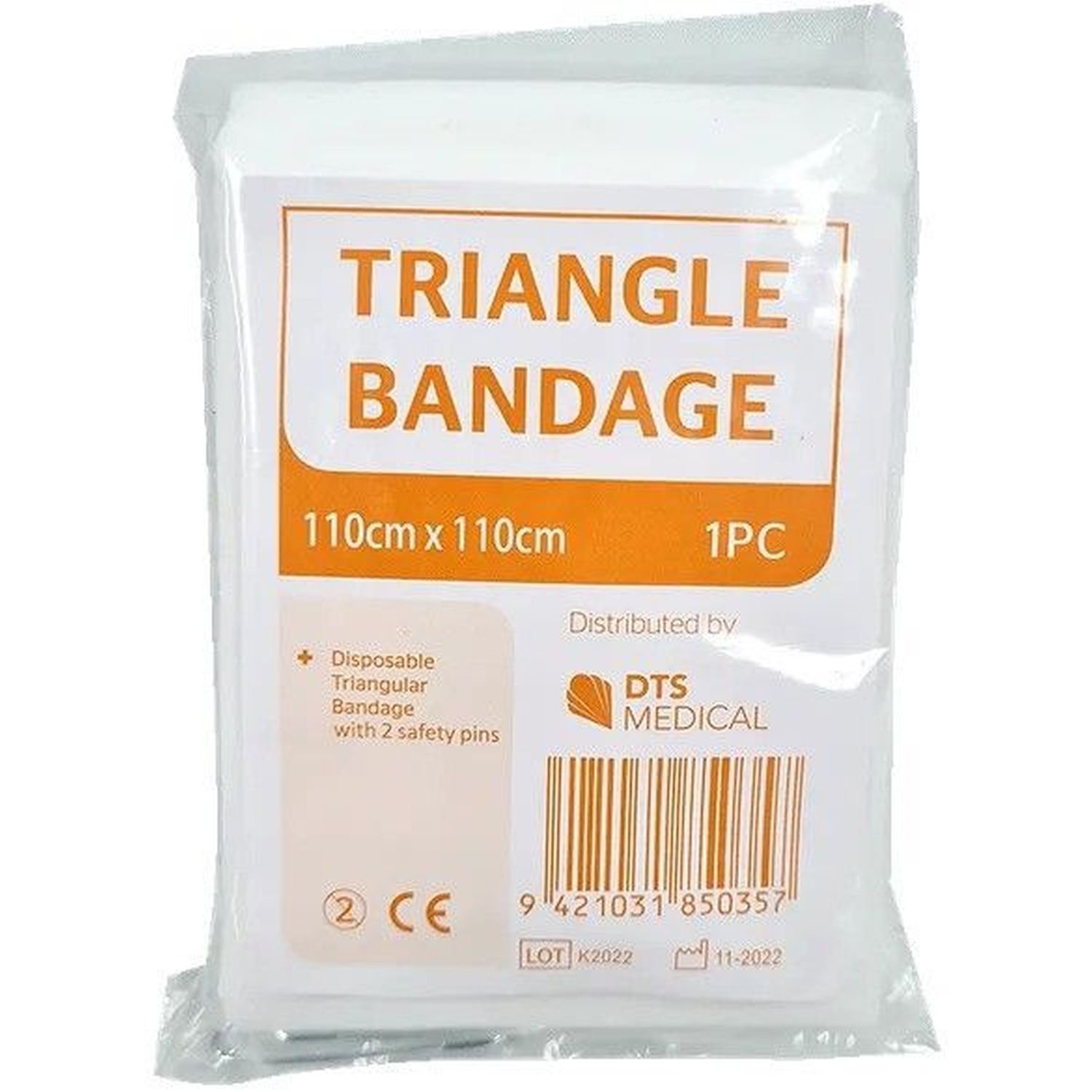 Large Disposable Triangle Bandage with Safety Pins