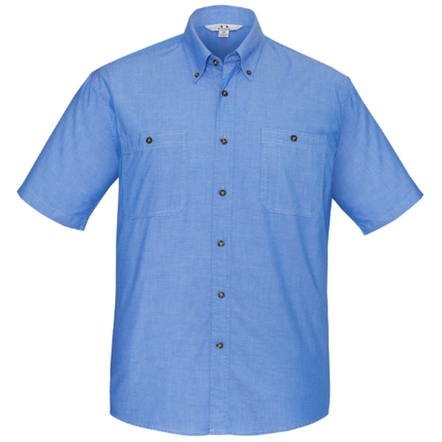 Mens Short Sleeve Chambray 100% Cotton Shirt