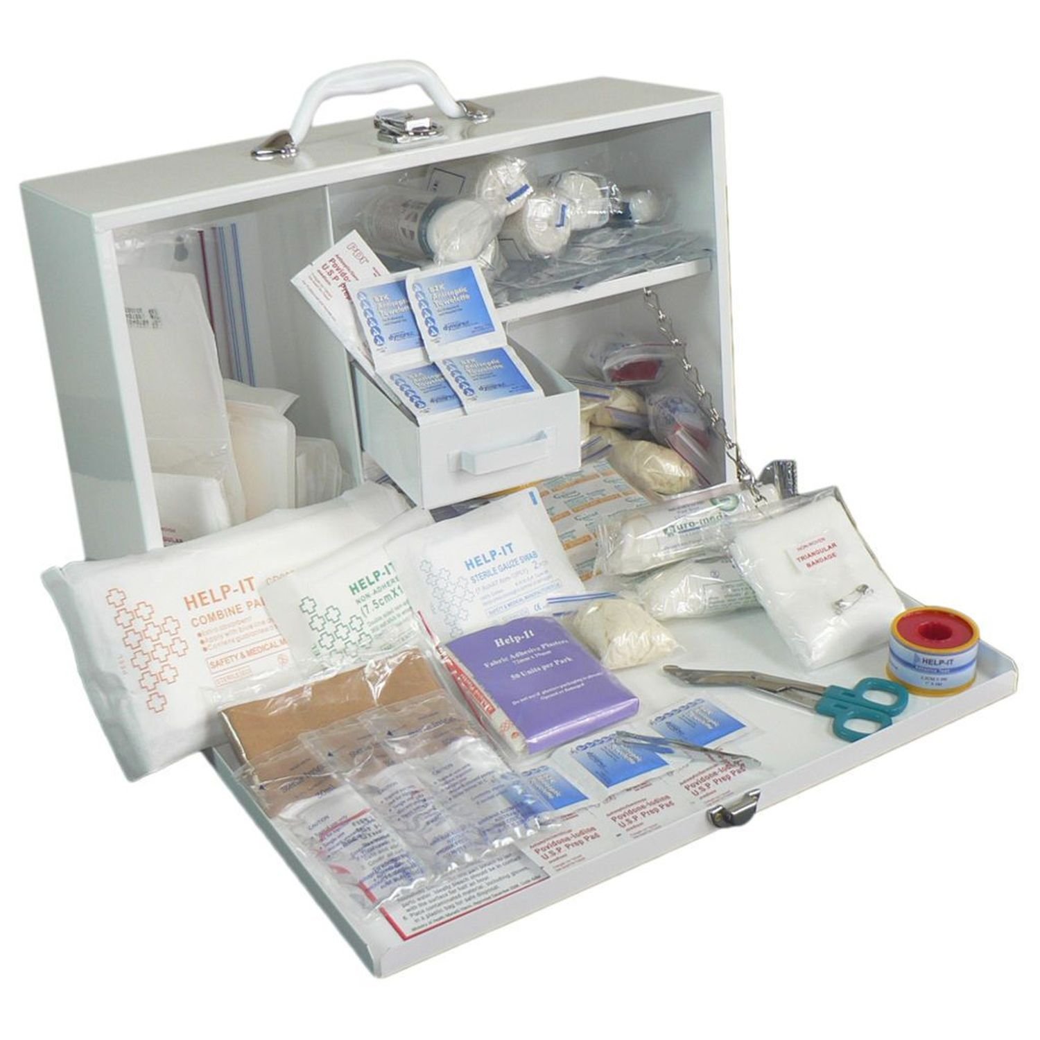 1-50 Industrial First Aid Kit Metal Wall Mount Box