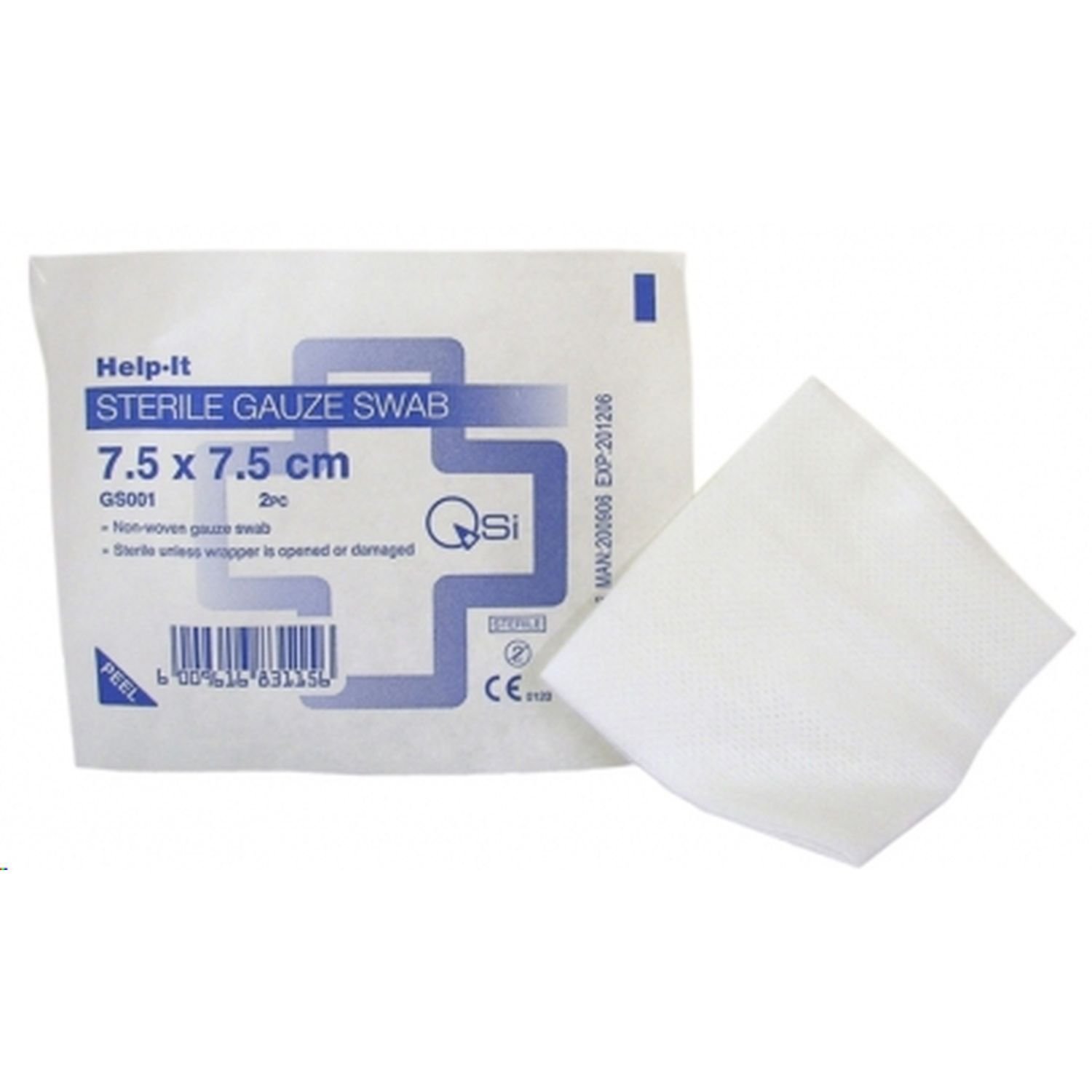 Sterile NonWoven Gauze Swabs 2's, 7.5x7.5cm Pack of 2