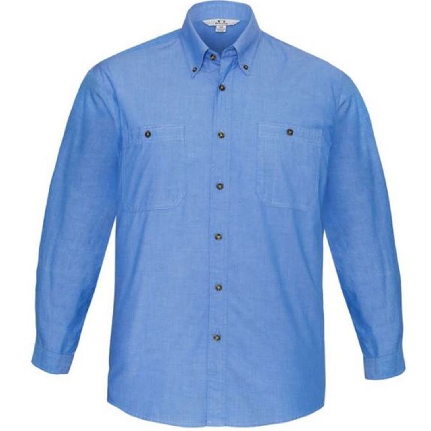 Mens Long Sleeve Chambray 100% Cotton Shirt