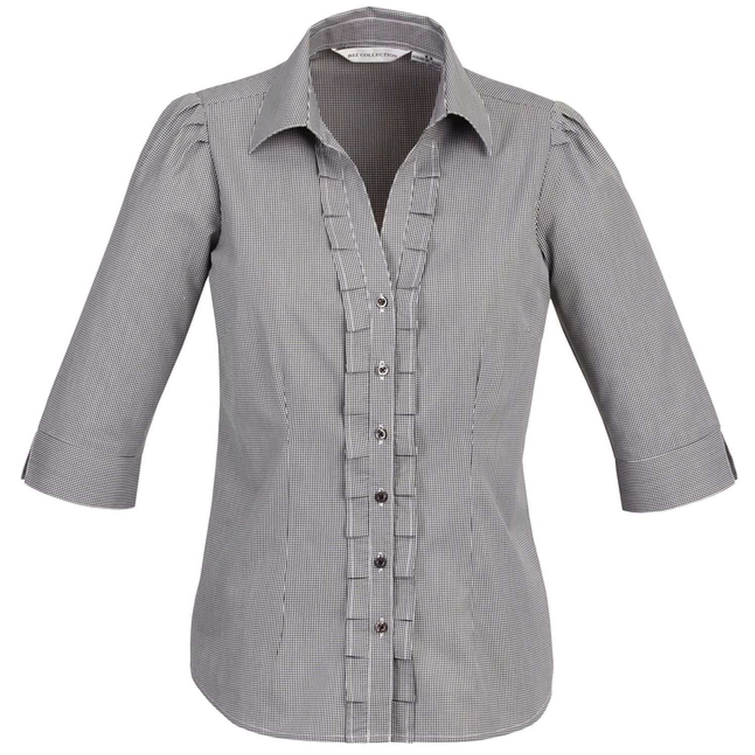 Ladies Edge 3/4 Sleeve Check Shirt