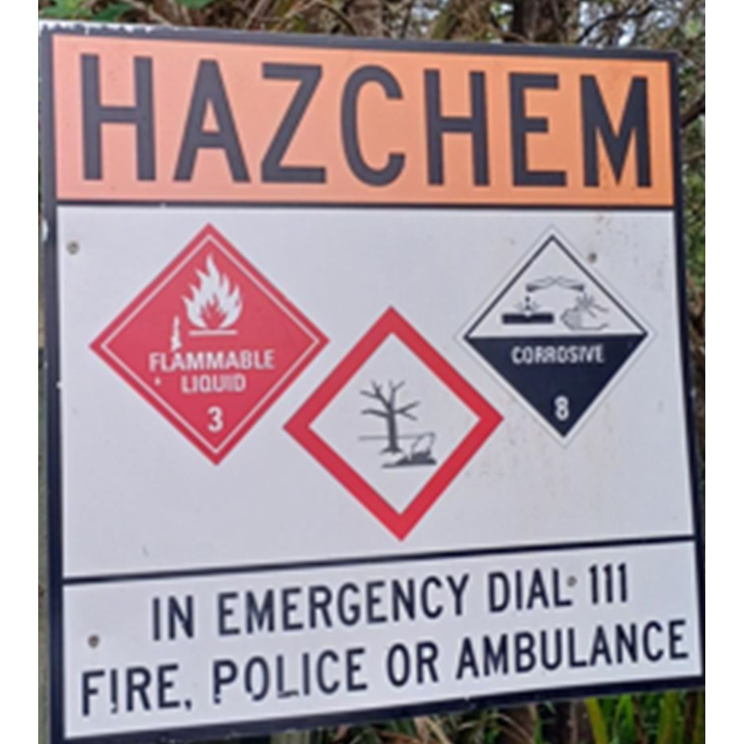 HAZCHEM 3 Symbol DG Shed Sign