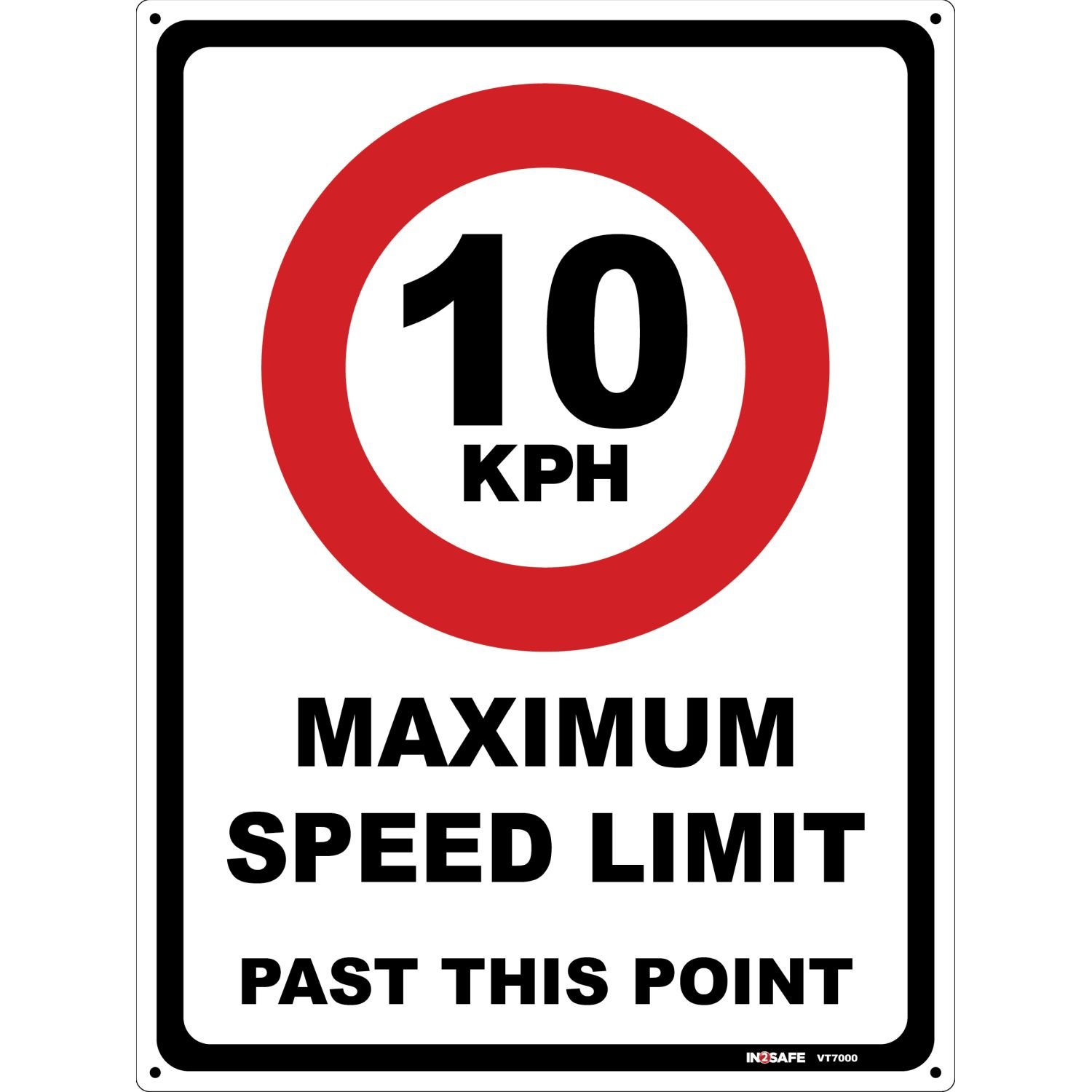 Maximum Traffic Speed Limit Sign 10 kph