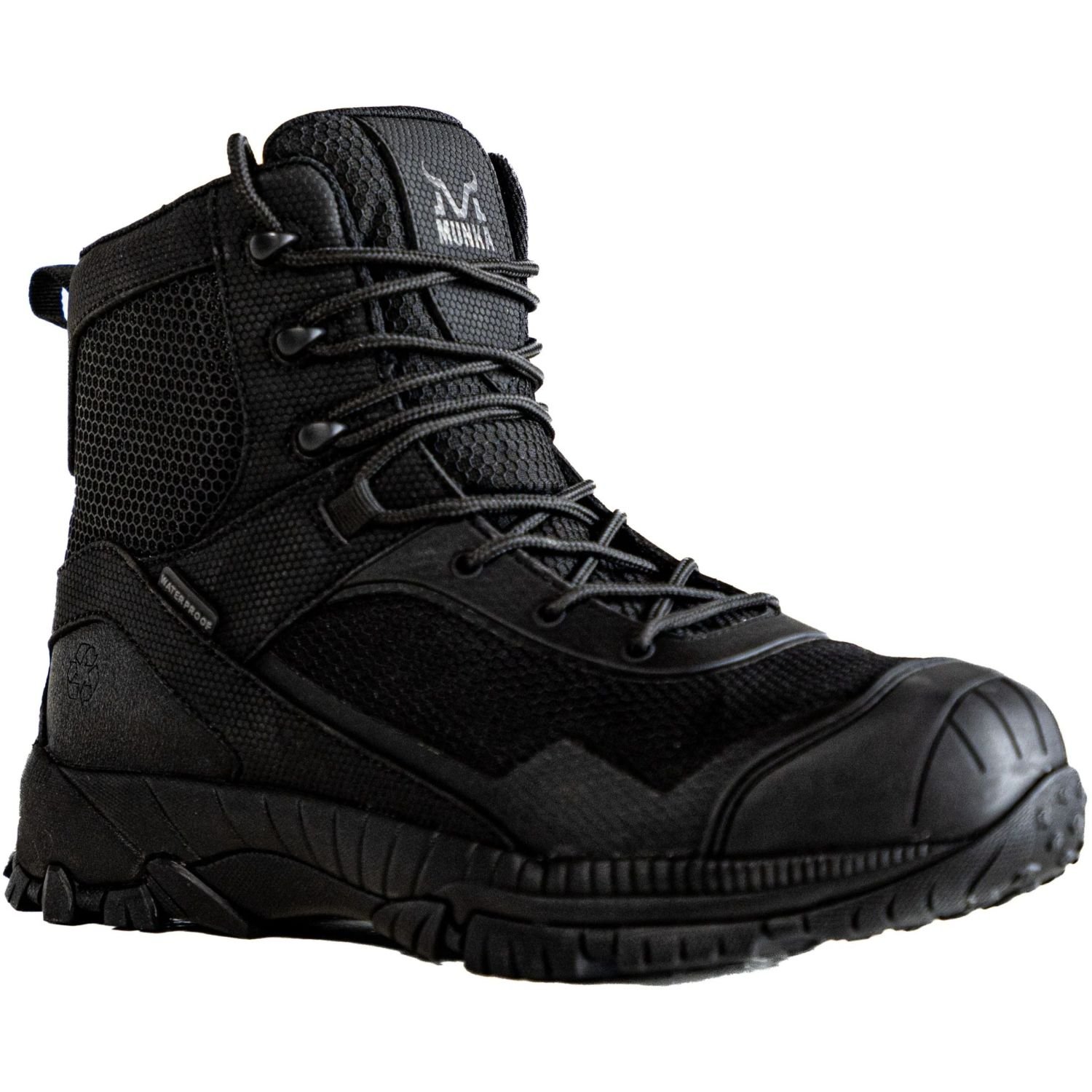 Renew High Lace Up/Zip Recycled Safety Boots Black