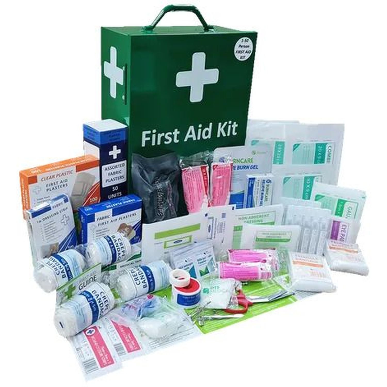 Premium 1-50 Industrial First Aid Kit Metal Wall Mount Box