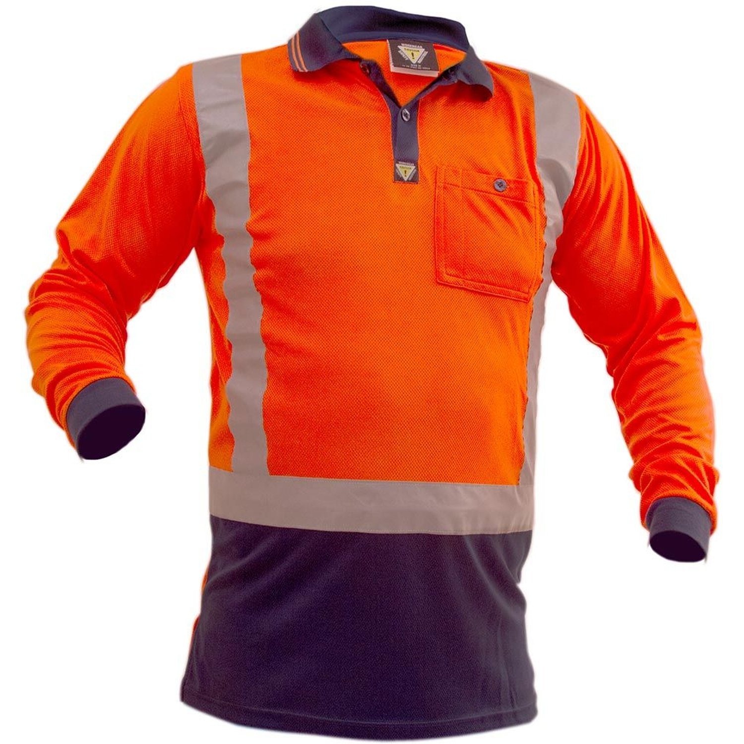 Hi Vis Day/Night Breathable MicroFibre Long Sleeve Polo