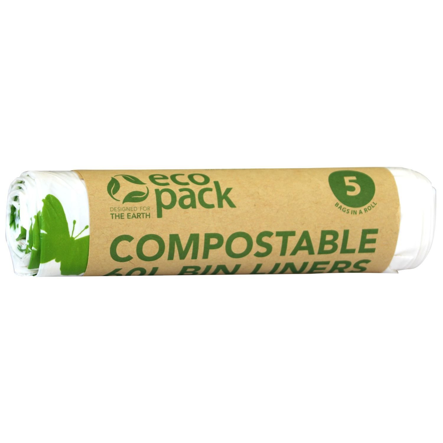 Compostable Bin Liner 60L 640x950mm Roll 5 Ctn of 30 Rolls