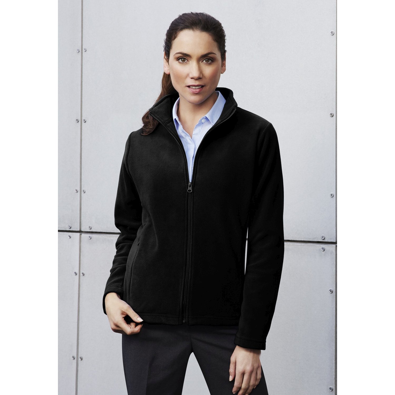 Ladies Plain Microfleece Zip Jacket 285gsm