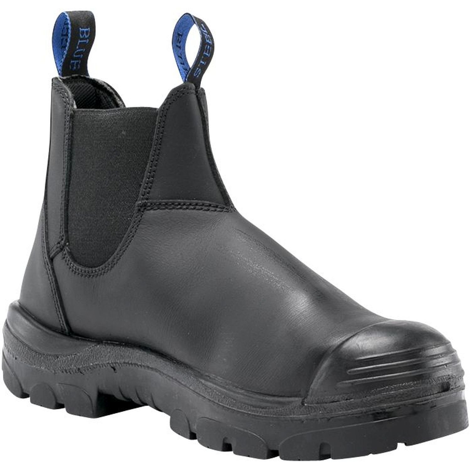 Steel Blue Hobart Slip On Safety Boot With Bump Cap Black