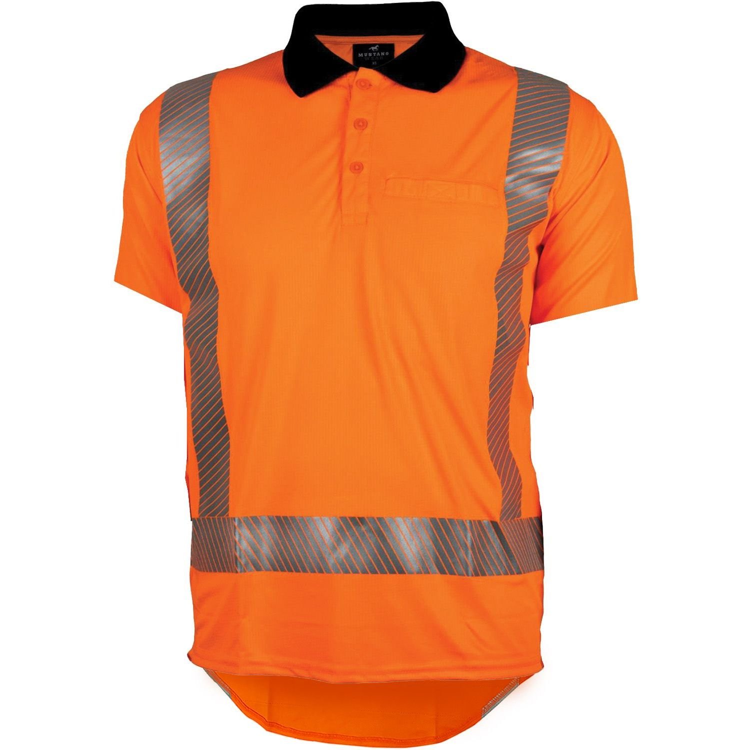 Mustang Wear Hi Vis TTMC-W17 Lightweight Sport Weave Stretch Short Sleeve Polo