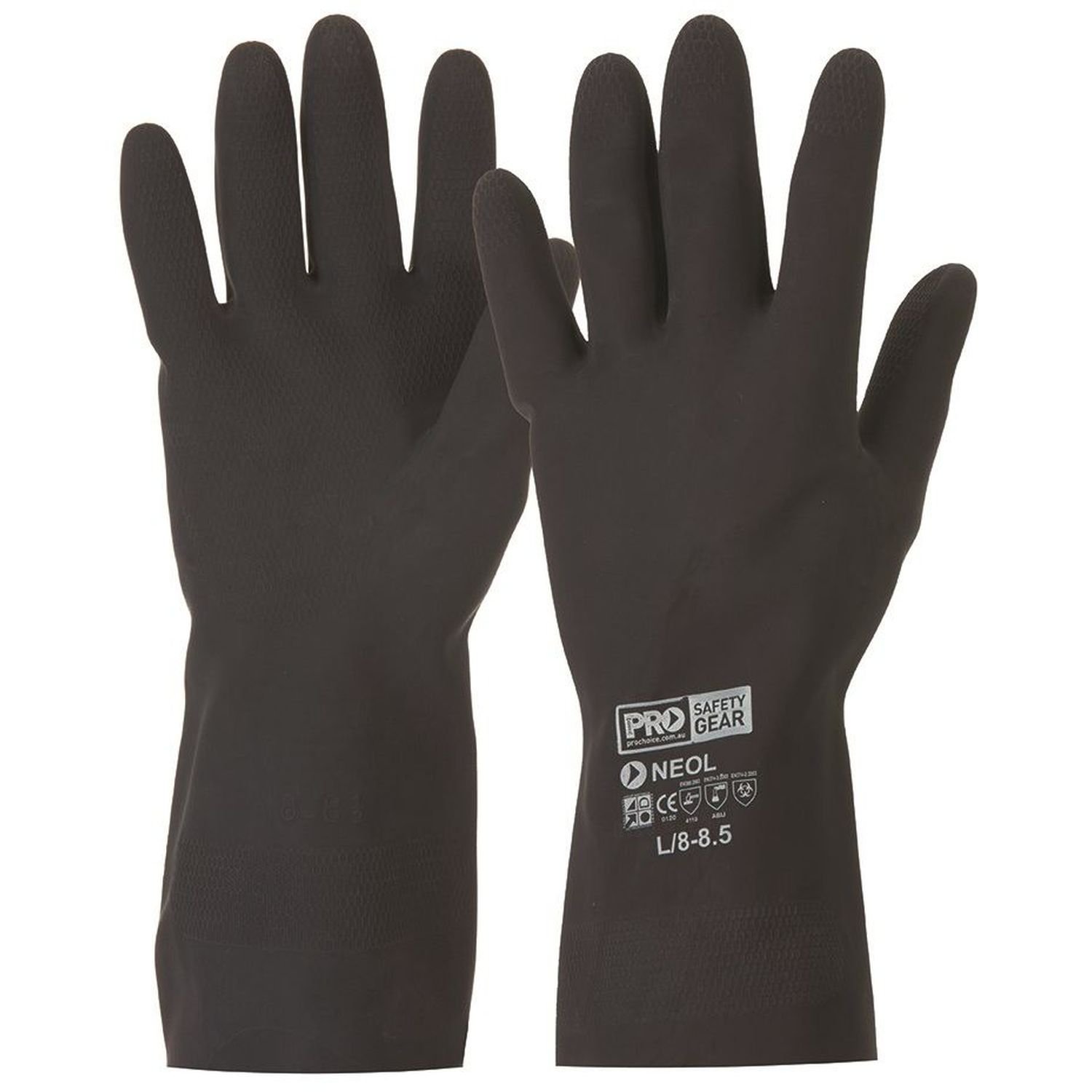 Neoprene Flock Lined Chemical Glove Black 33cm