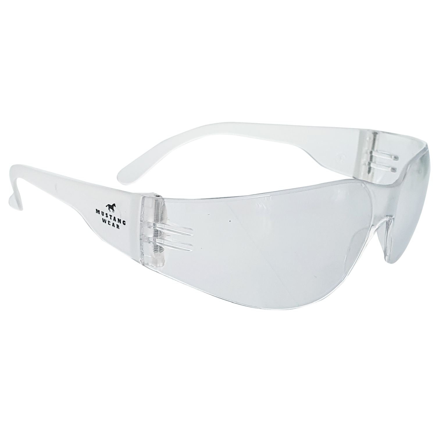 Mustang Wear Base Safety Spec Anti Fog / Anti Scratch Clear Lens PKT 12