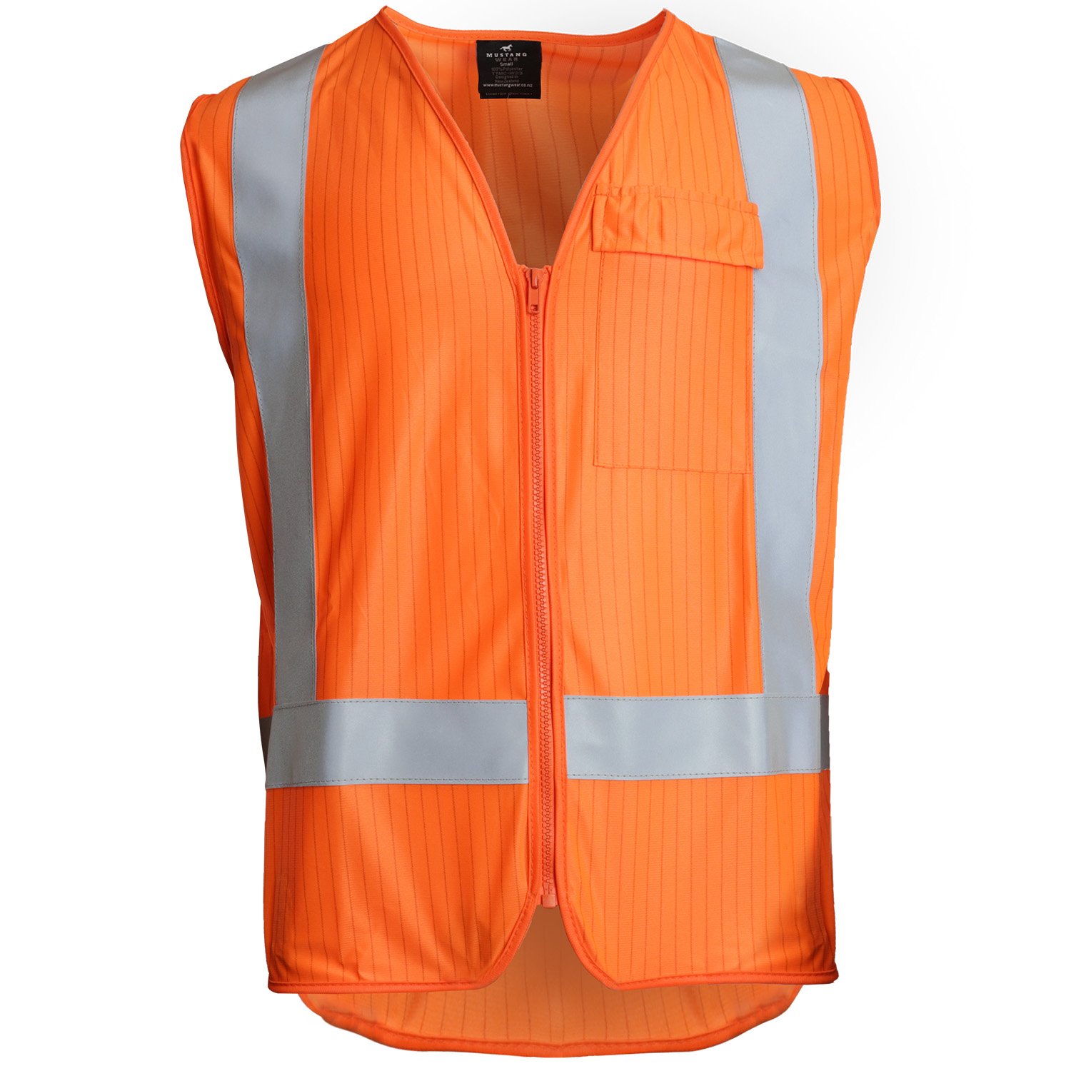 Mustang Wear TTMC-W23 Flame Retardant X-Back Sleeveless Zip Safety Vest