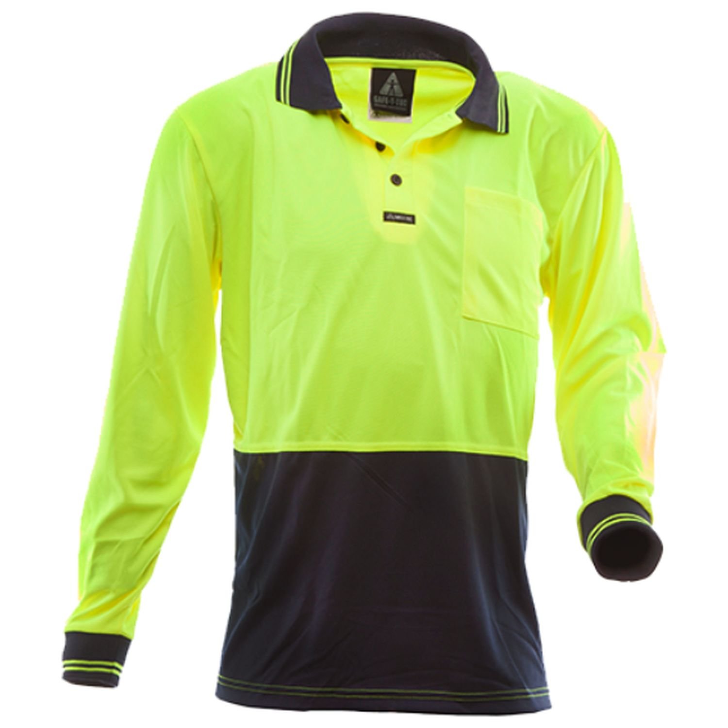 Hi Vis Day Only Breathable MicroFibre Long Sleeve Polo