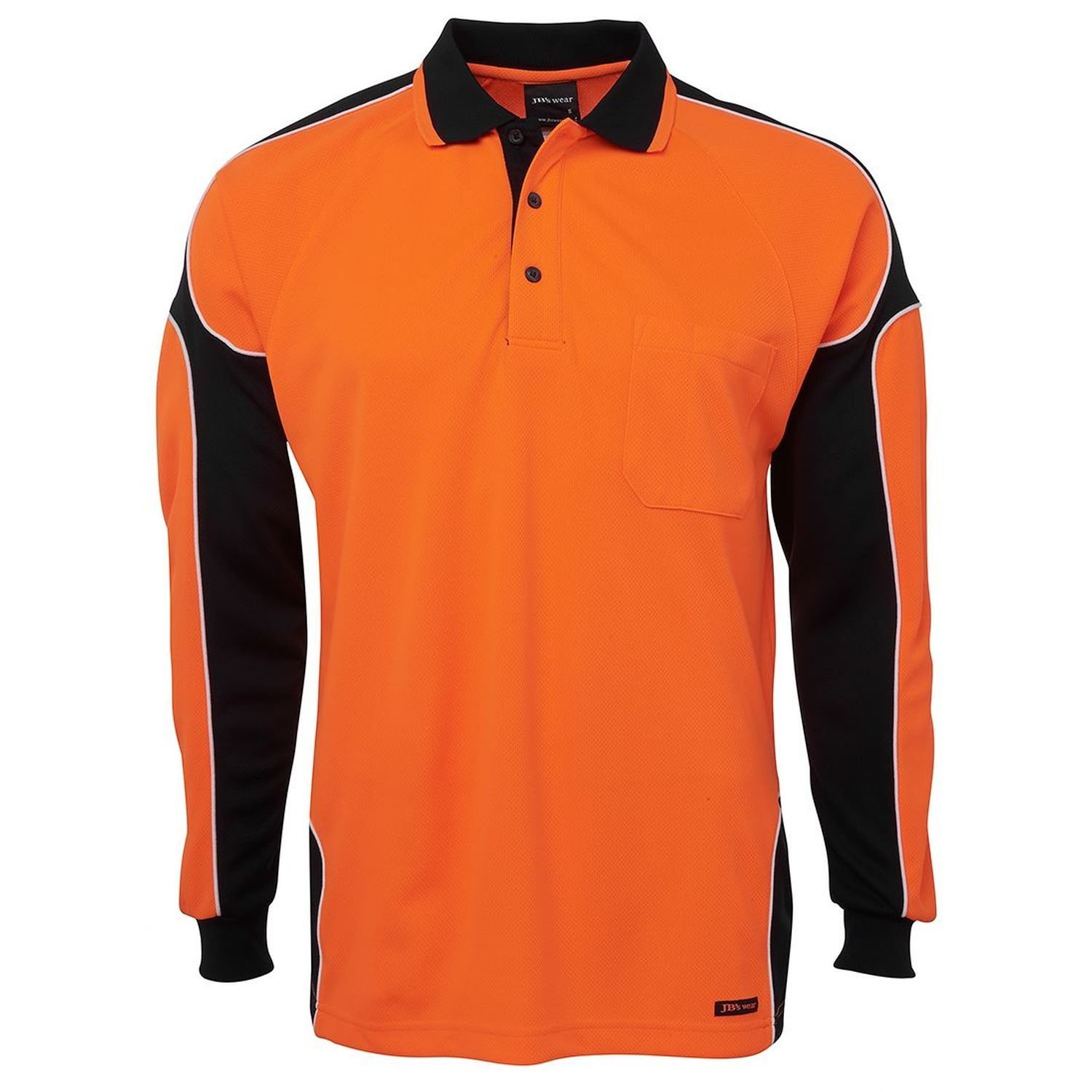 Hi Vis Day Only Long Sleeve Arm Panel Polyester Polo 160gsm