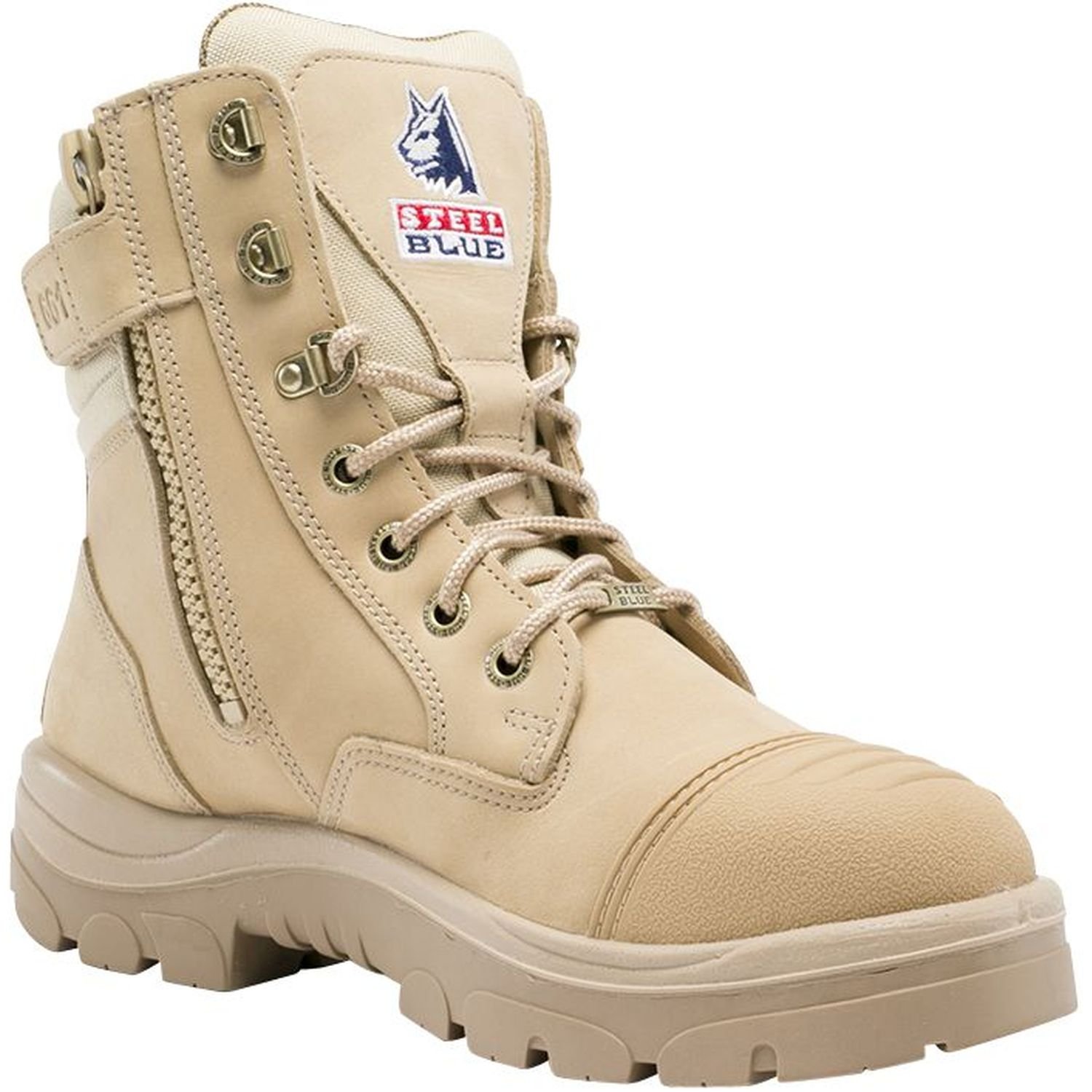 Steel Blue Southern Cross Lace Up Zip Side 150mm Safety Boot with Scuff Cap