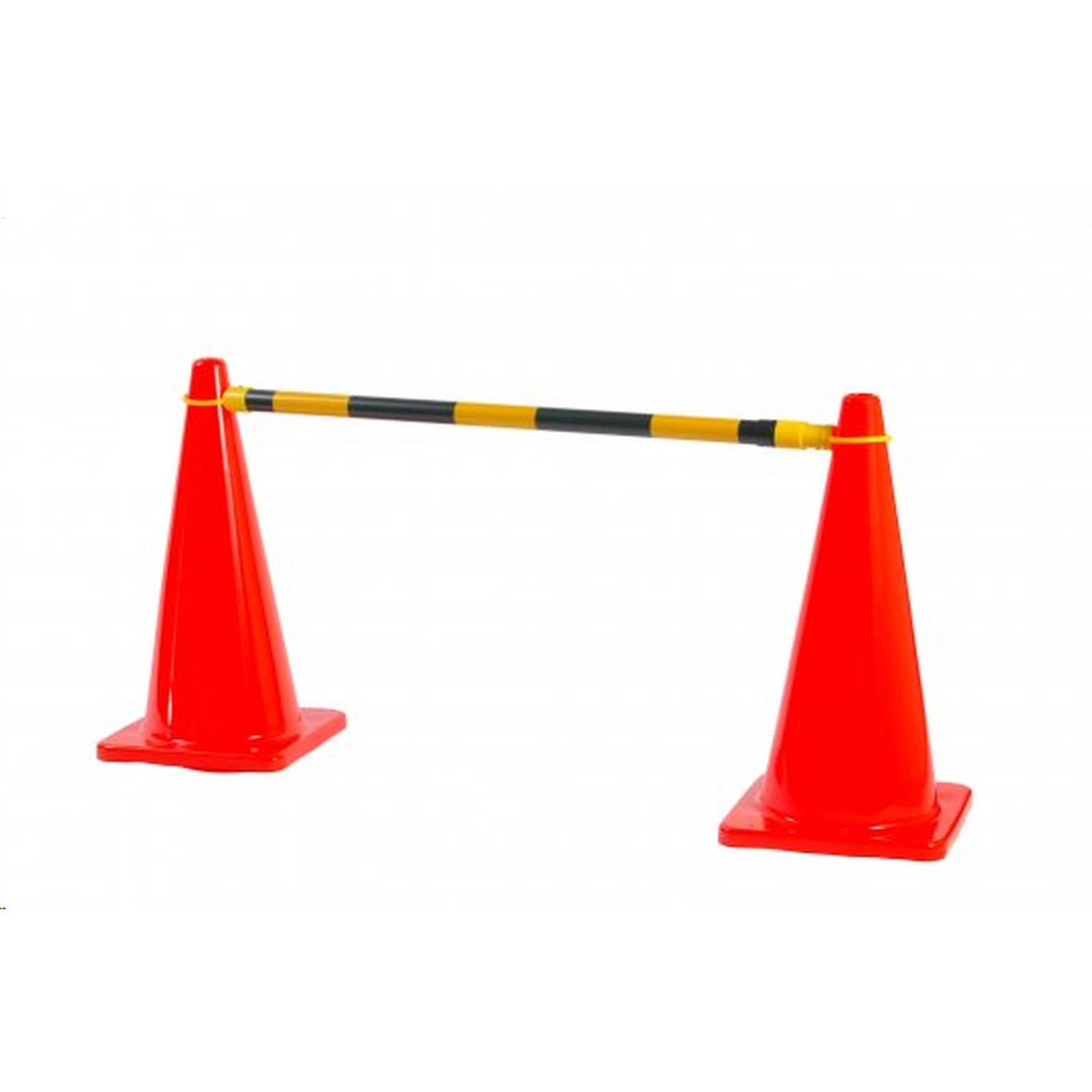 Yellow/Black Extendable 1.2-2.1m Cone Barrier Bar