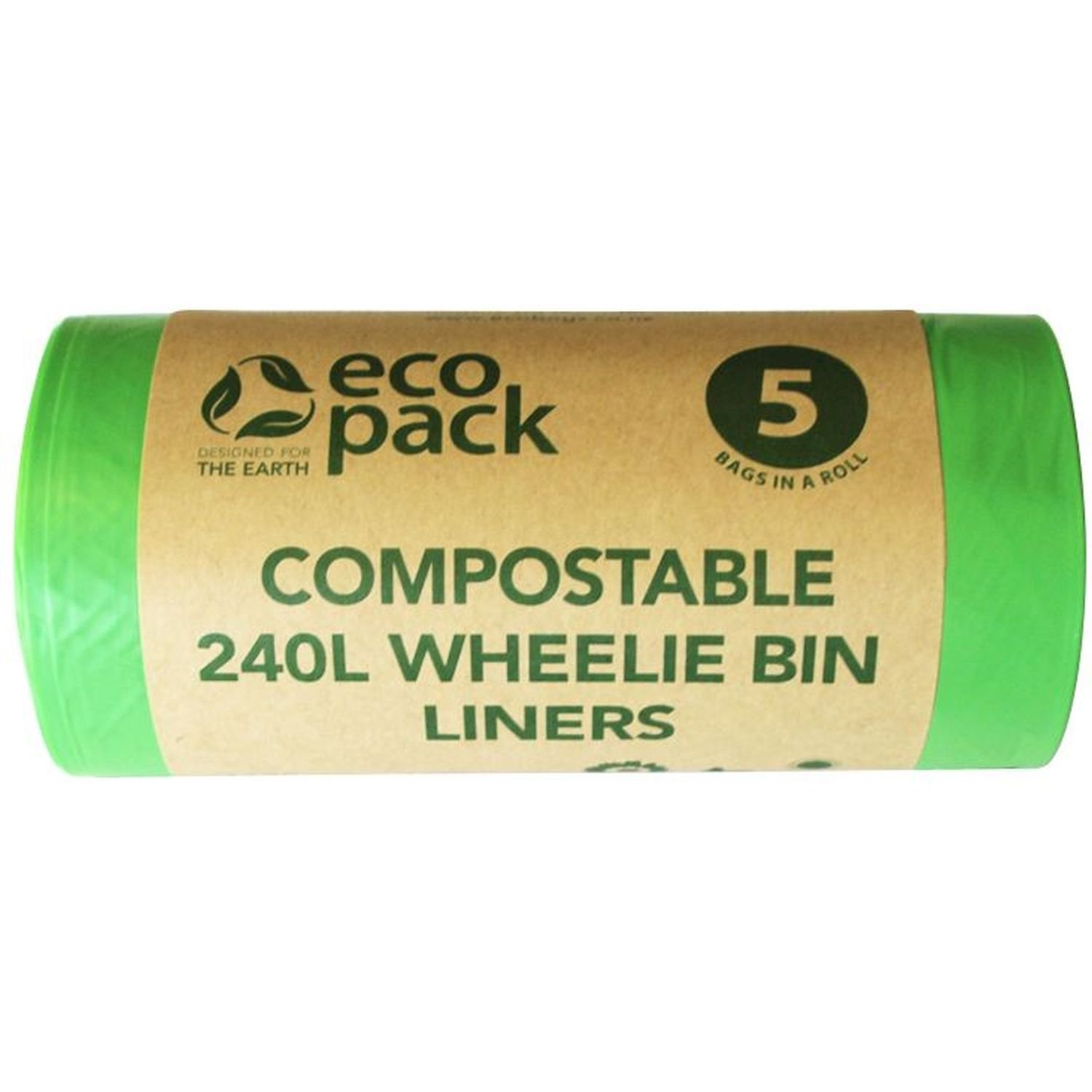 Compostable Wheelie Bin Liner 240L 1125x1500mm Roll 5 Ctn of 24 Rolls